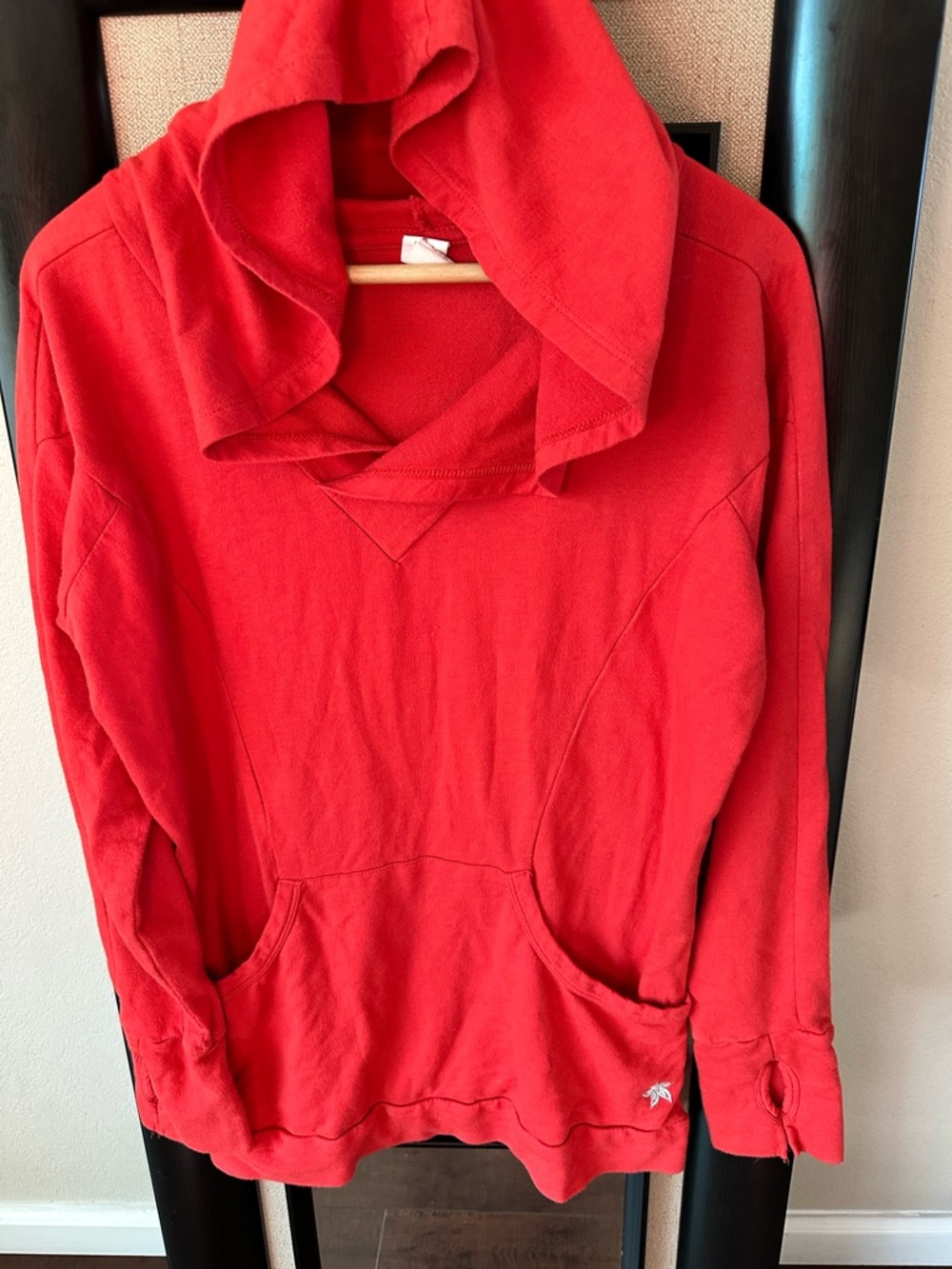 Women’s Red Hooded Pullover Sweater